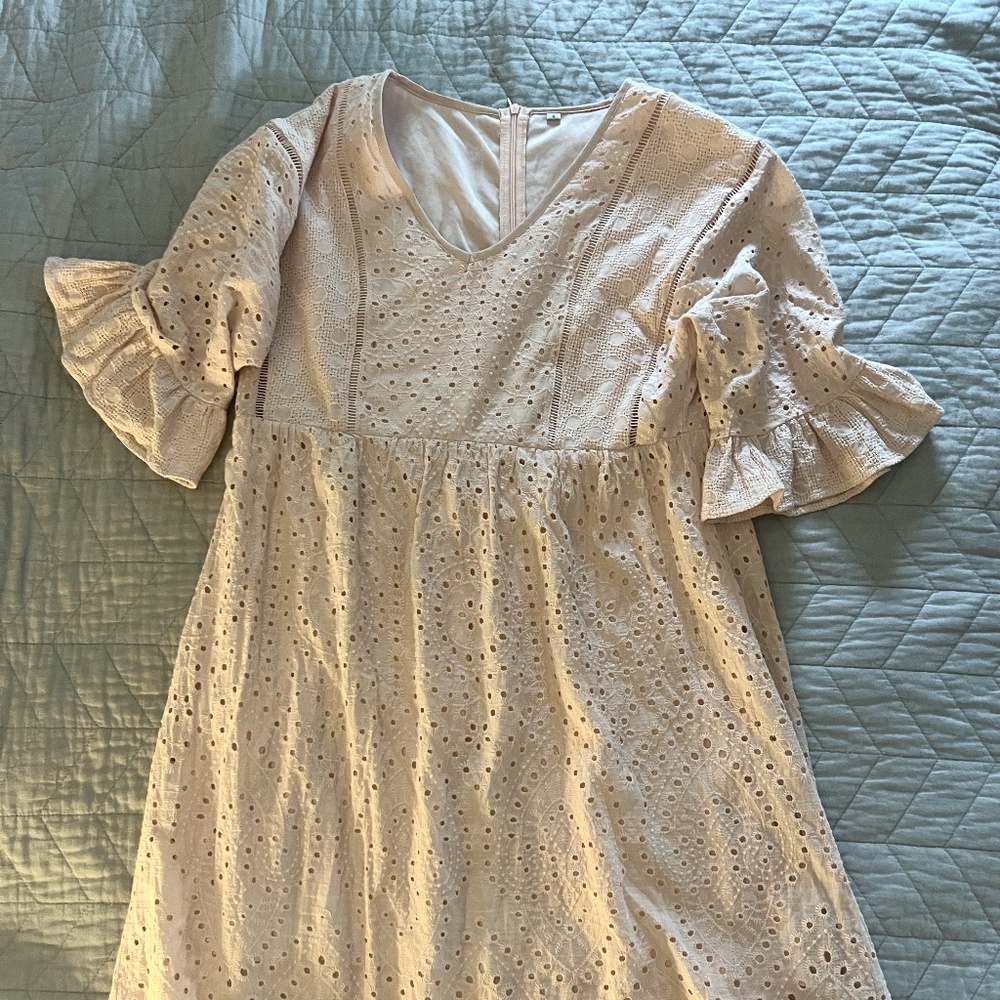 Small Light Pink eyelet dress